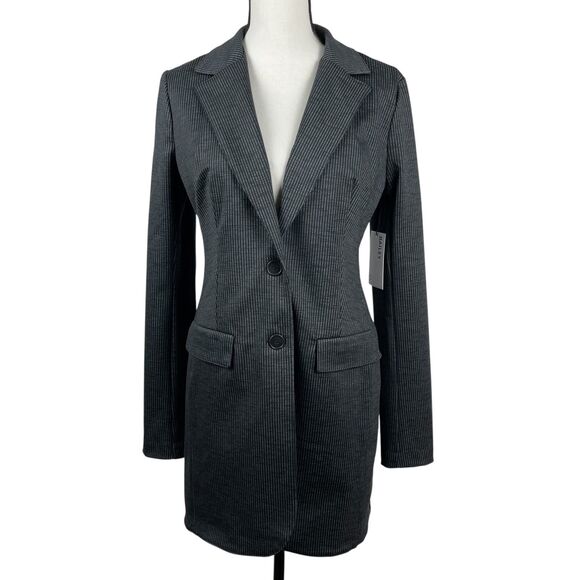 Bailey 44 Women's Peter The Great Blazer Jacket Size Large Black Gray Striped - Picture 4 of 16